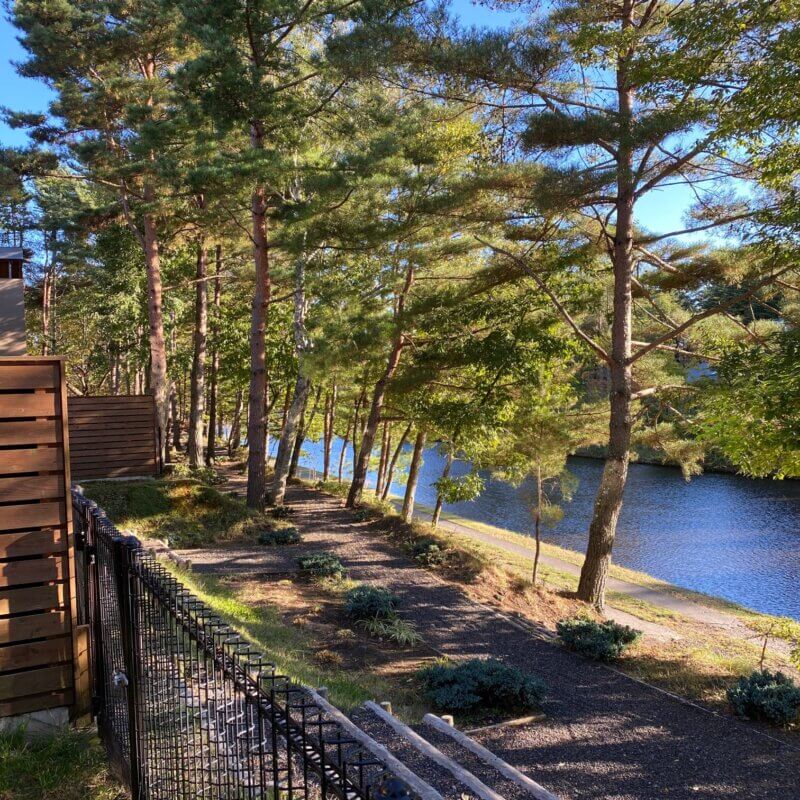 レジーナリゾート軽井沢御影用水客室プライベートドッグランからの風景